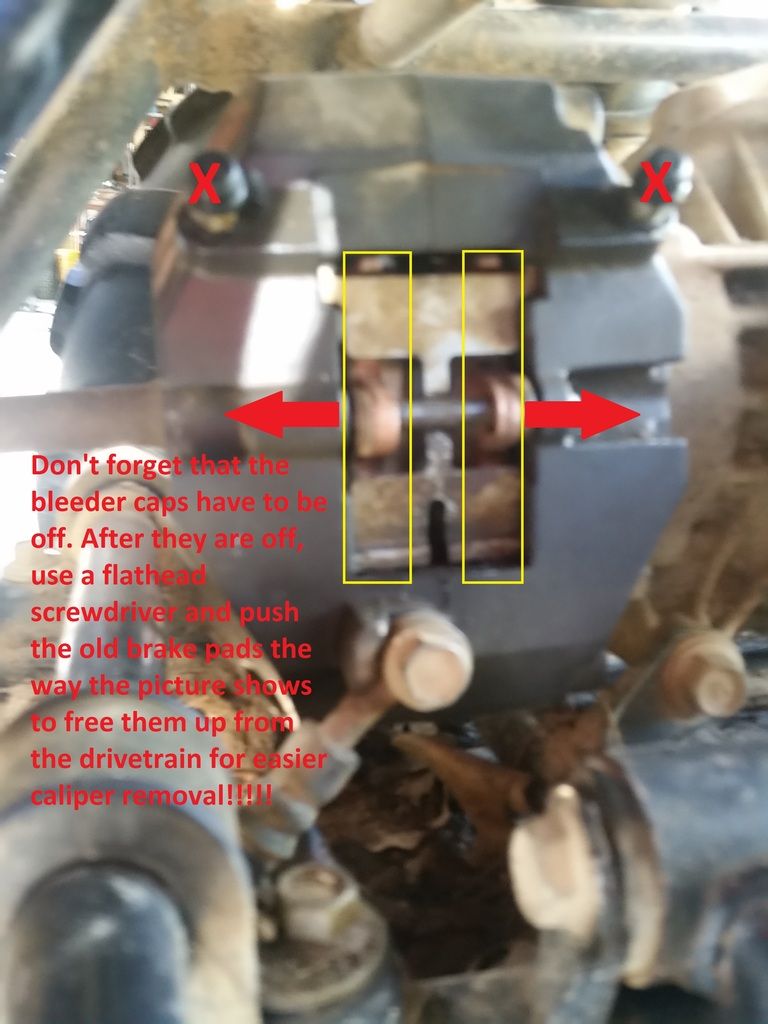 How to change your brake pads for your 660 grizzly! Yamaha Grizzly